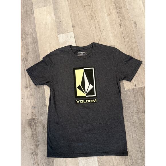 Volcom Shirt Mens Medium Black Gray Short Sleeve Graphic Tee Modern Skate Style - Picture 1 of 7